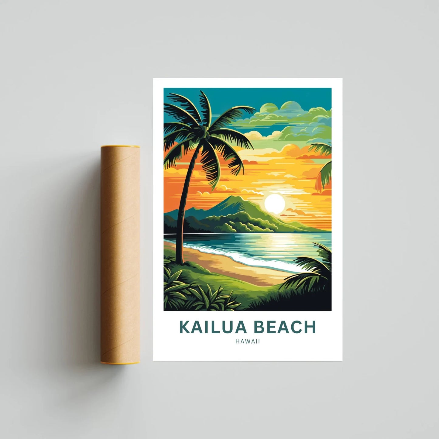 Kailua Beach Travel Poster