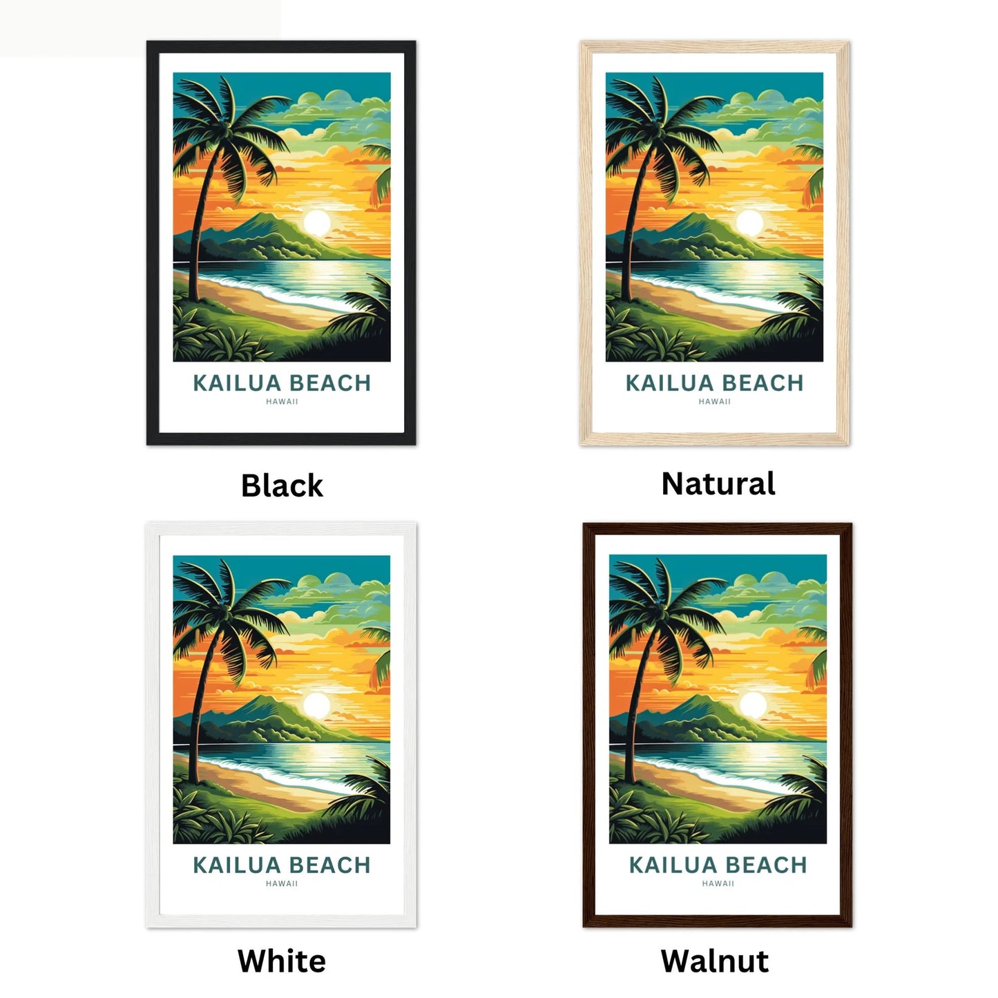 Kailua Beach Travel Poster