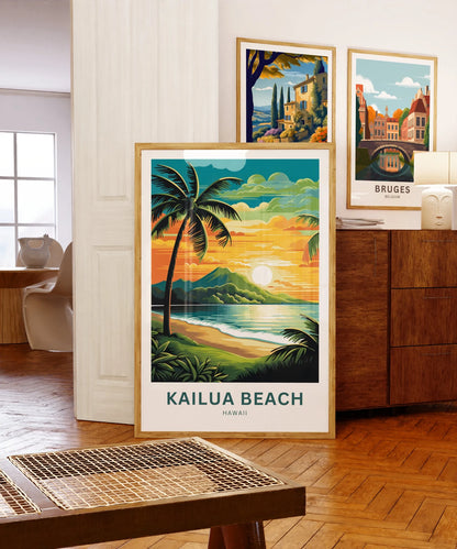 Kailua Beach Travel Poster