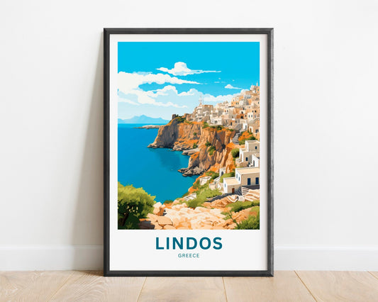 Lindos Travel Poster