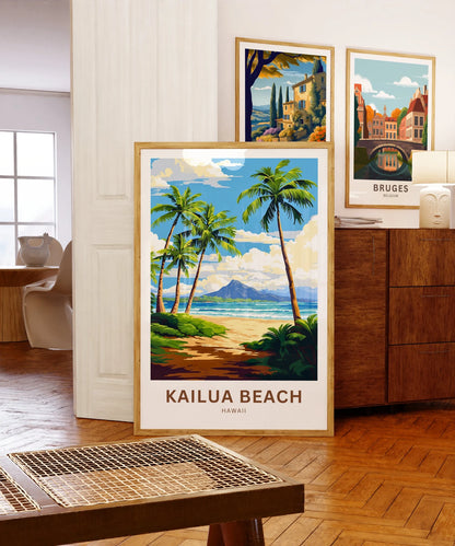 Kailua Beach Travel Poster