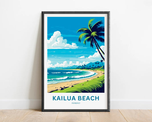 Kailua Beach Travel Poster
