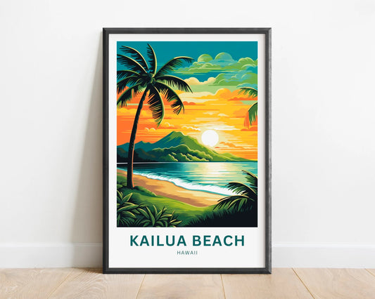 Kailua Beach Travel Poster