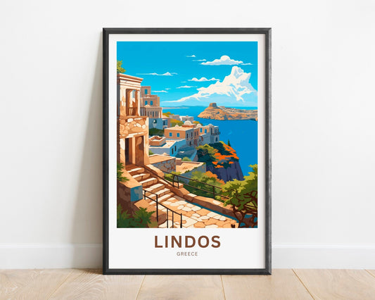 Lindos Travel Poster