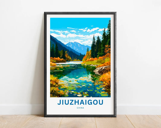 Jiuzhaigou Travel Poster
