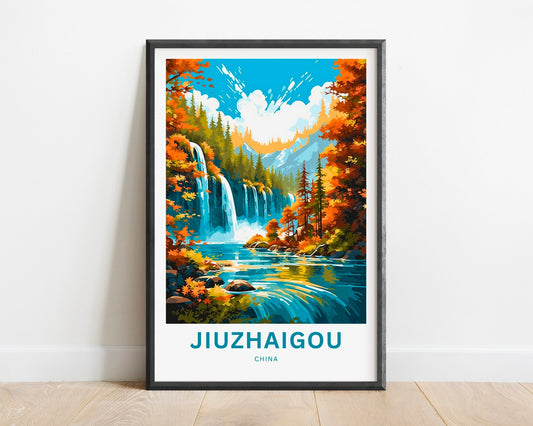 Jiuzhaigou Travel Poster