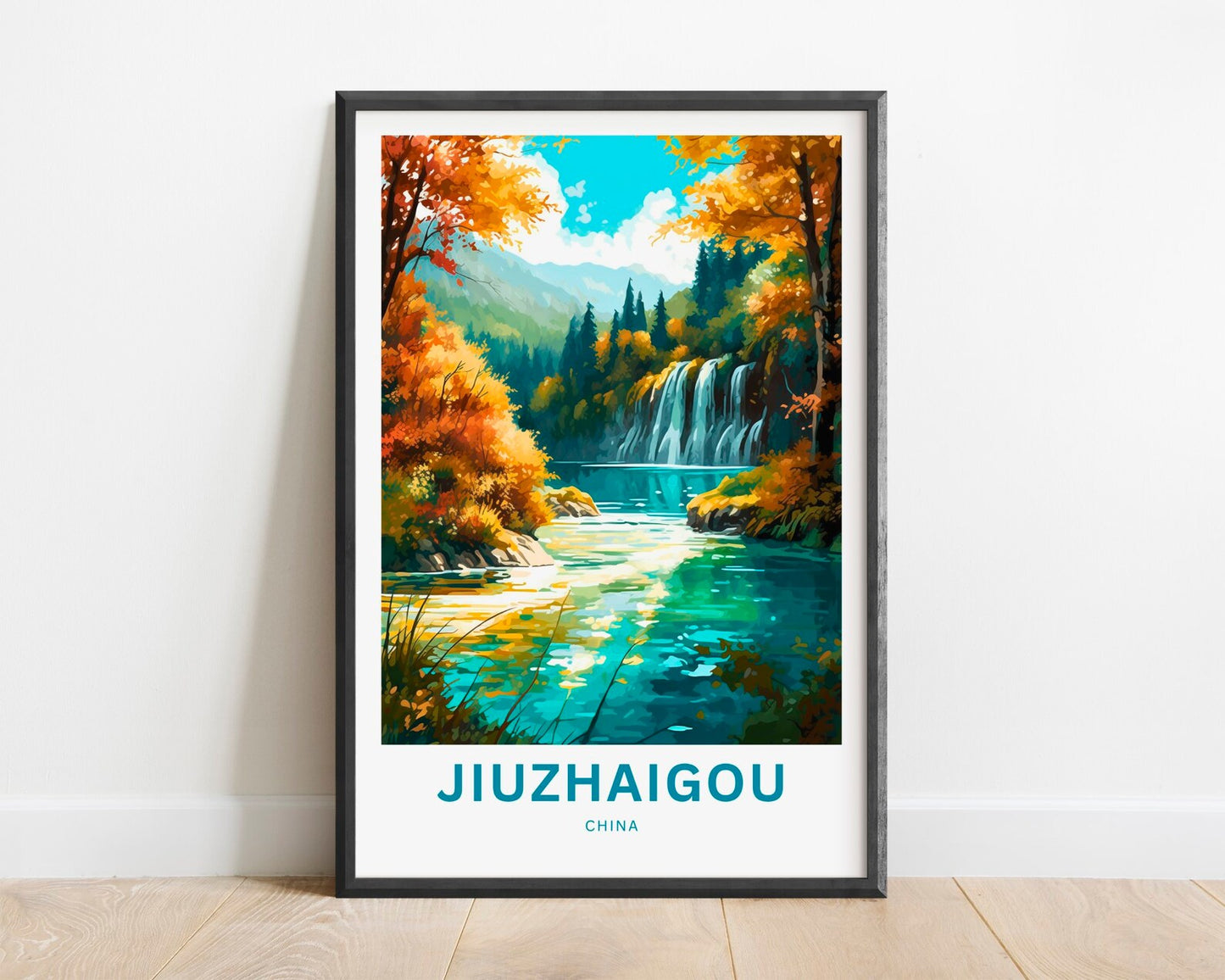 Jiuzhaigou Travel Poster