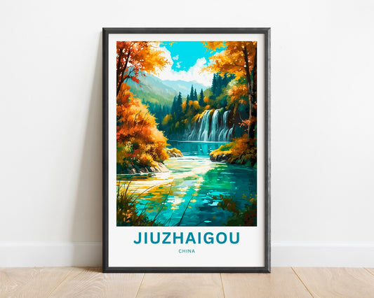 Jiuzhaigou Travel Poster