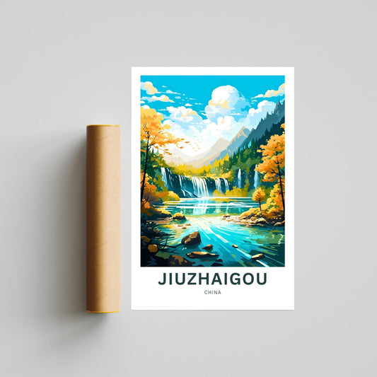 Jiuzhaigou Travel Poster