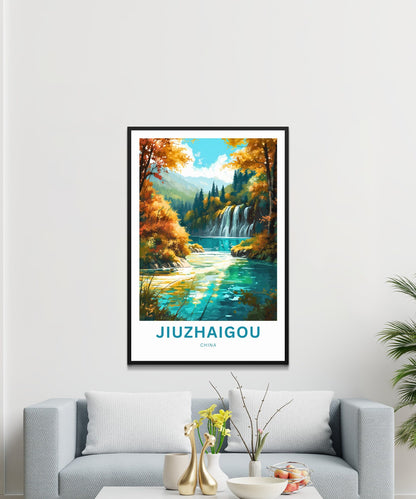Jiuzhaigou Travel Poster