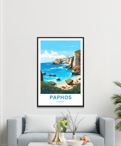 Paphos Travel Poster