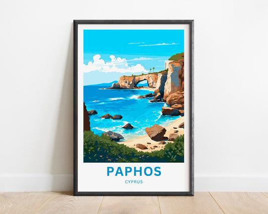 Paphos Travel Poster