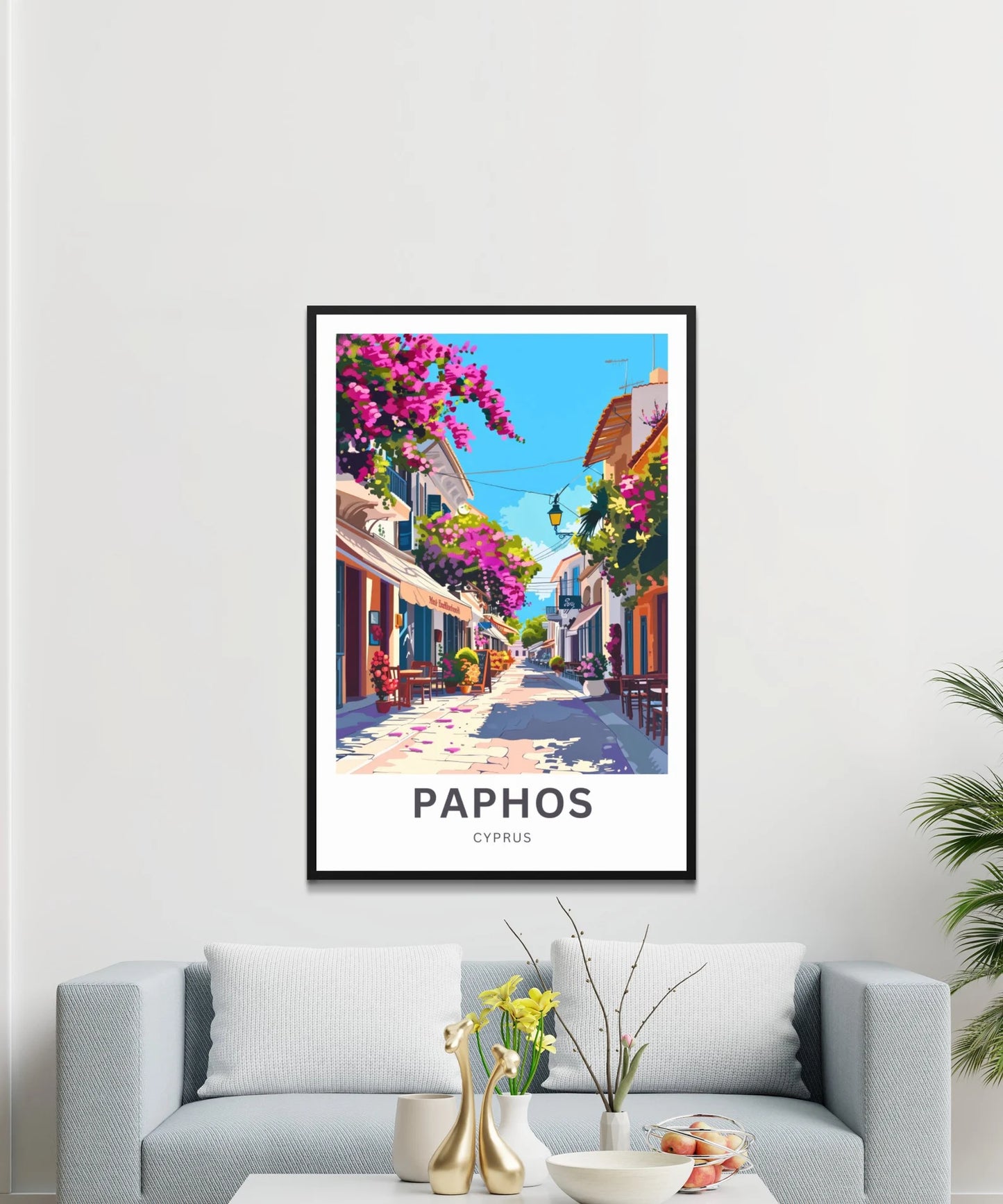 Paphos Travel Poster - Cyprus Charming Street