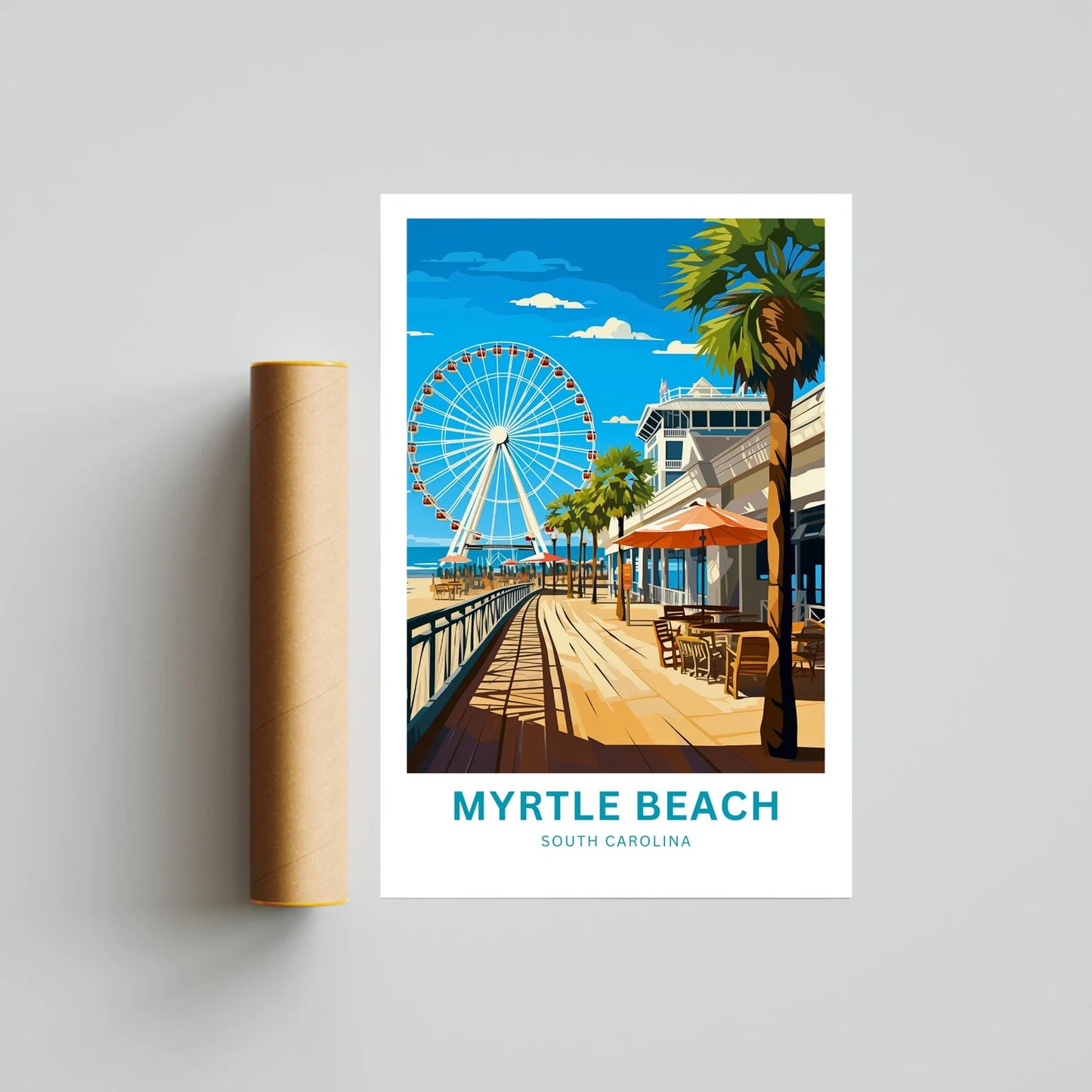 Myrtle Beach Travel Poster- Captivating Pier View