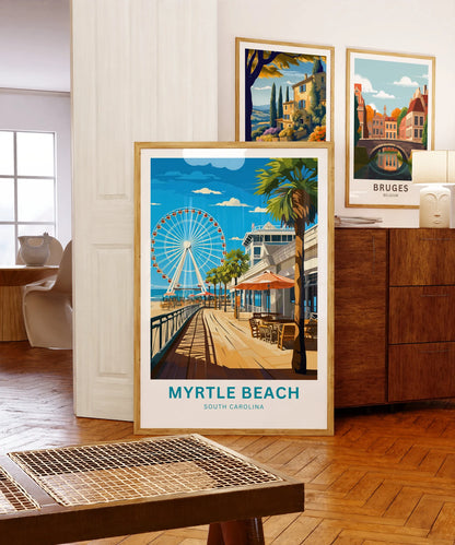 Myrtle Beach Travel Poster- Captivating Pier View