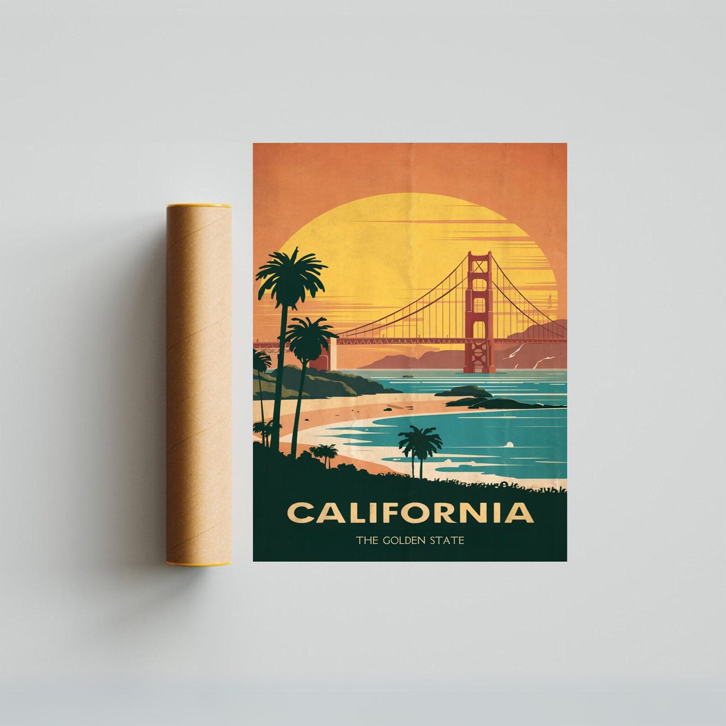 California Vintage Travel Poster - Retro California Dream