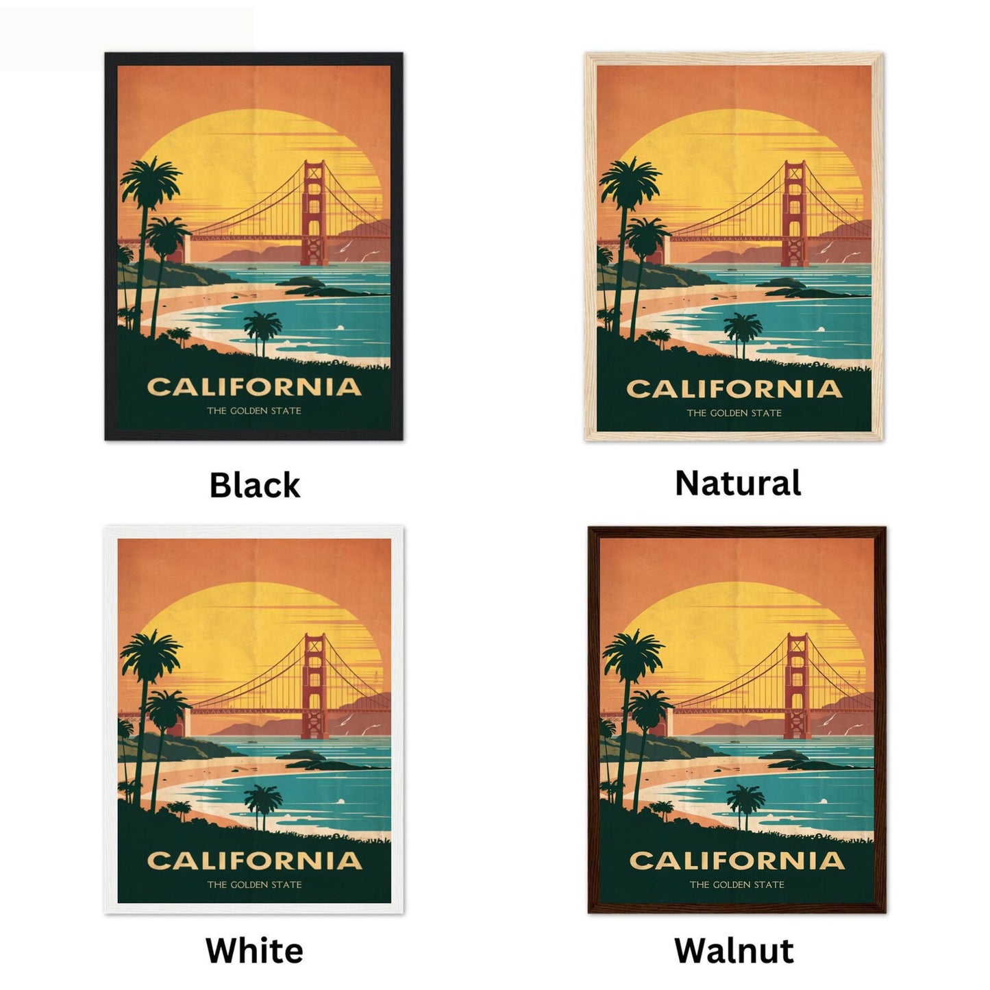 California Vintage Travel Poster - Retro California Dream