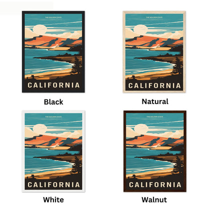 California Vintage Travel Poster - Vintage Coastal Vibes