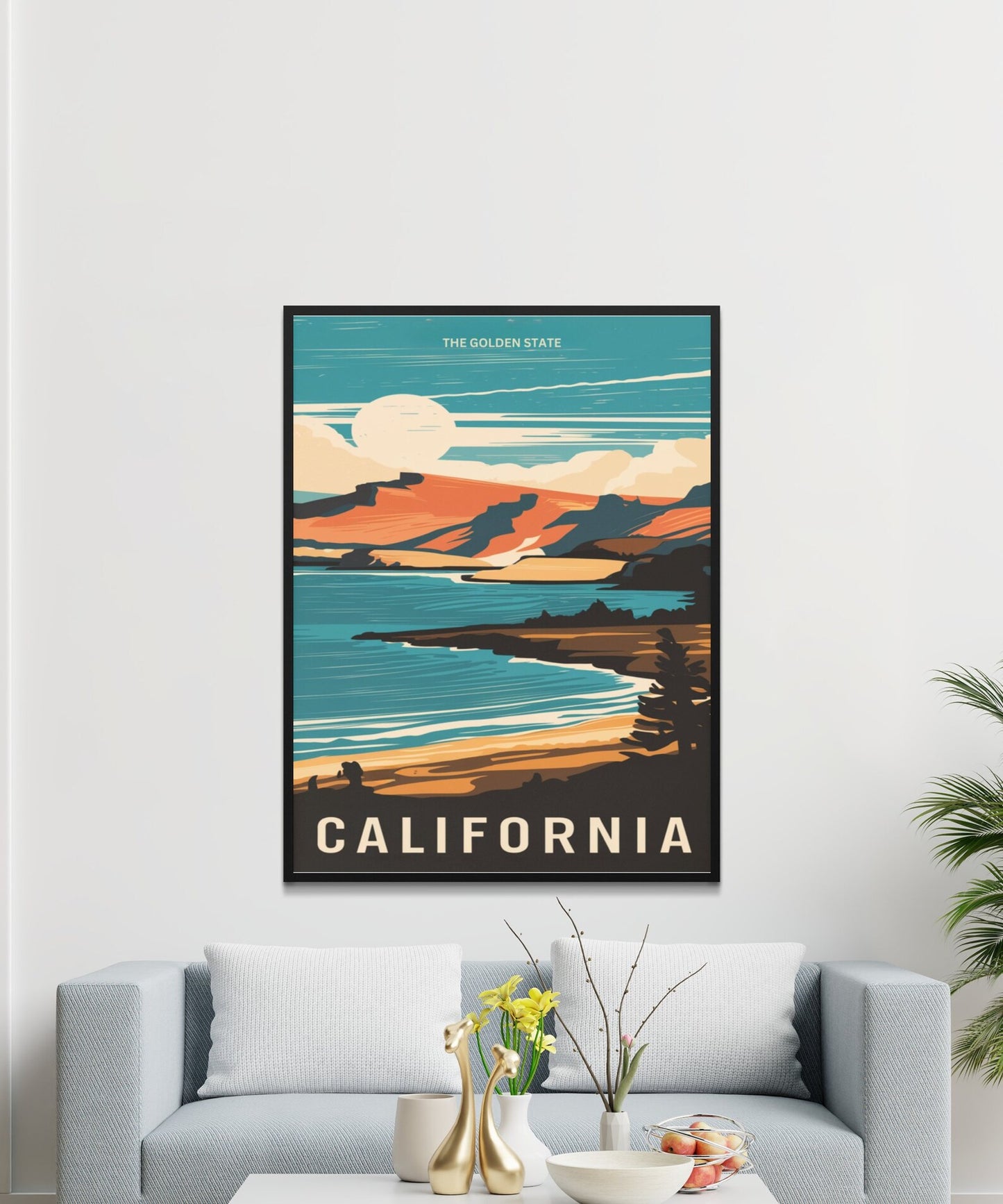 California Vintage Travel Poster - Vintage Coastal Vibes