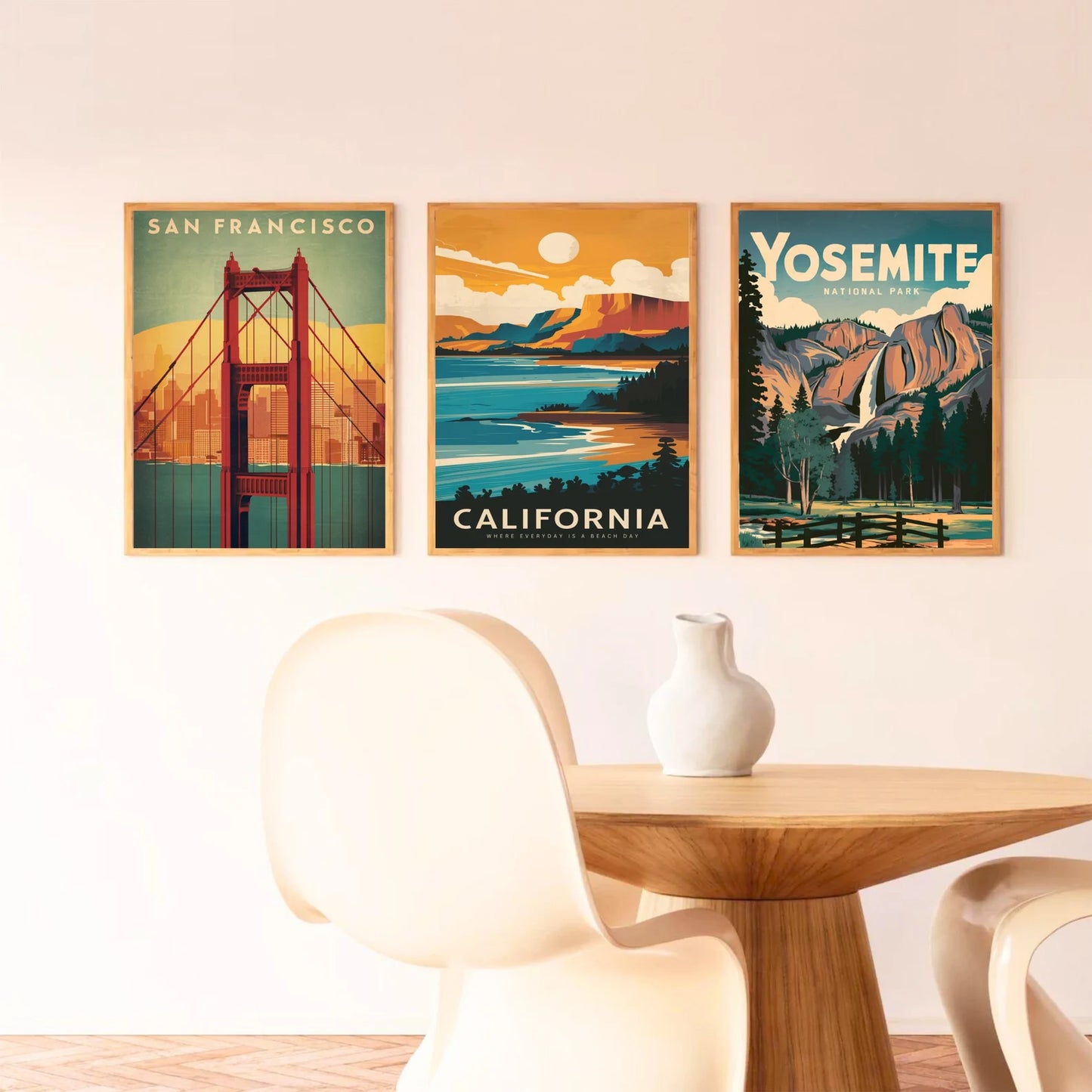 California Vintage Travel Poster - Retro Sunshine