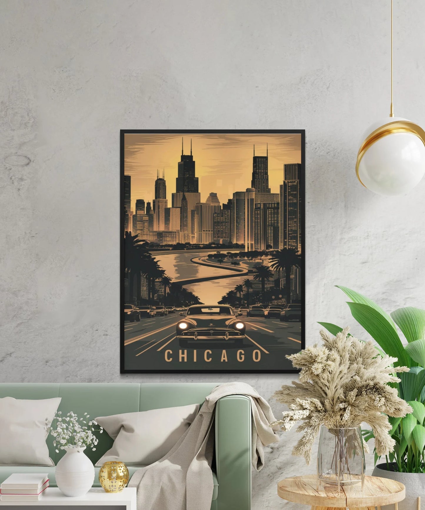 Chicago Vintage Travel Poster - Cityscape Charm