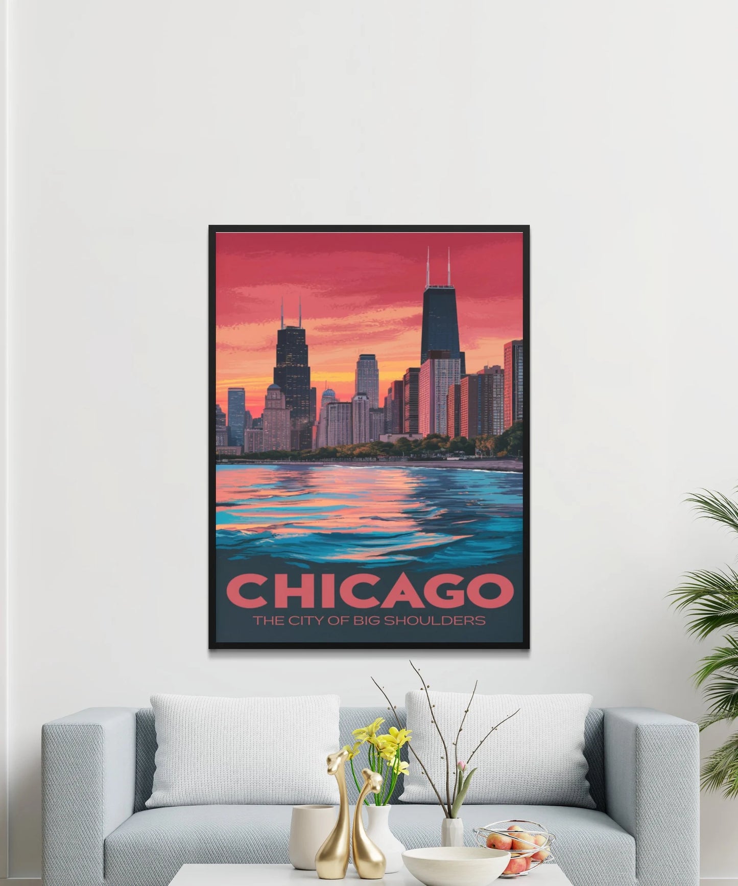 Chicago Vintage Travel Poster - Urban Elegance