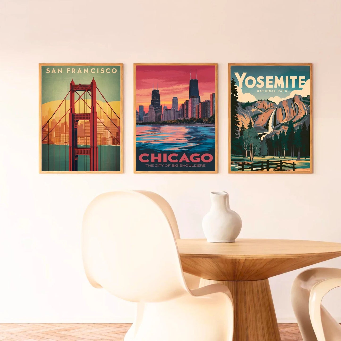 Chicago Vintage Travel Poster - Urban Elegance