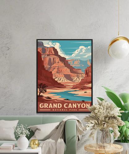 Grand Canyon Vintage Travel Poster - Natural Majesty