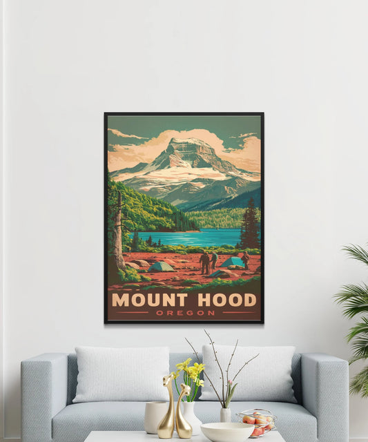 Mount Hood Vintage Travel Poster