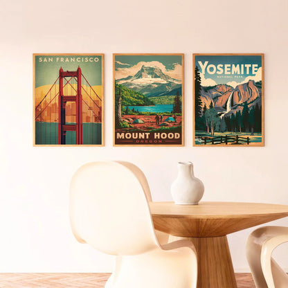 Mount Hood Vintage Travel Poster