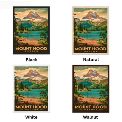 Mount Hood Vintage Travel Poster - Timeless Alpine Beauty