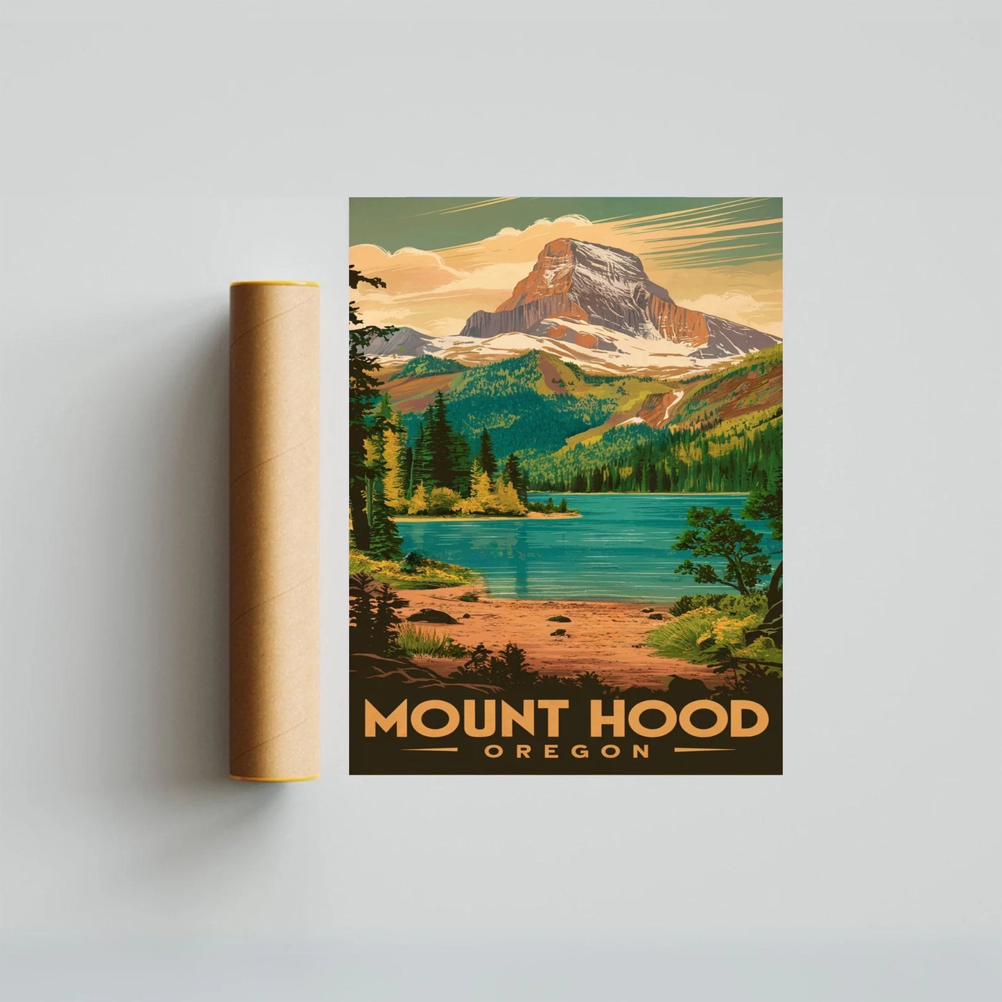 Mount Hood Vintage Travel Poster - Timeless Alpine Beauty