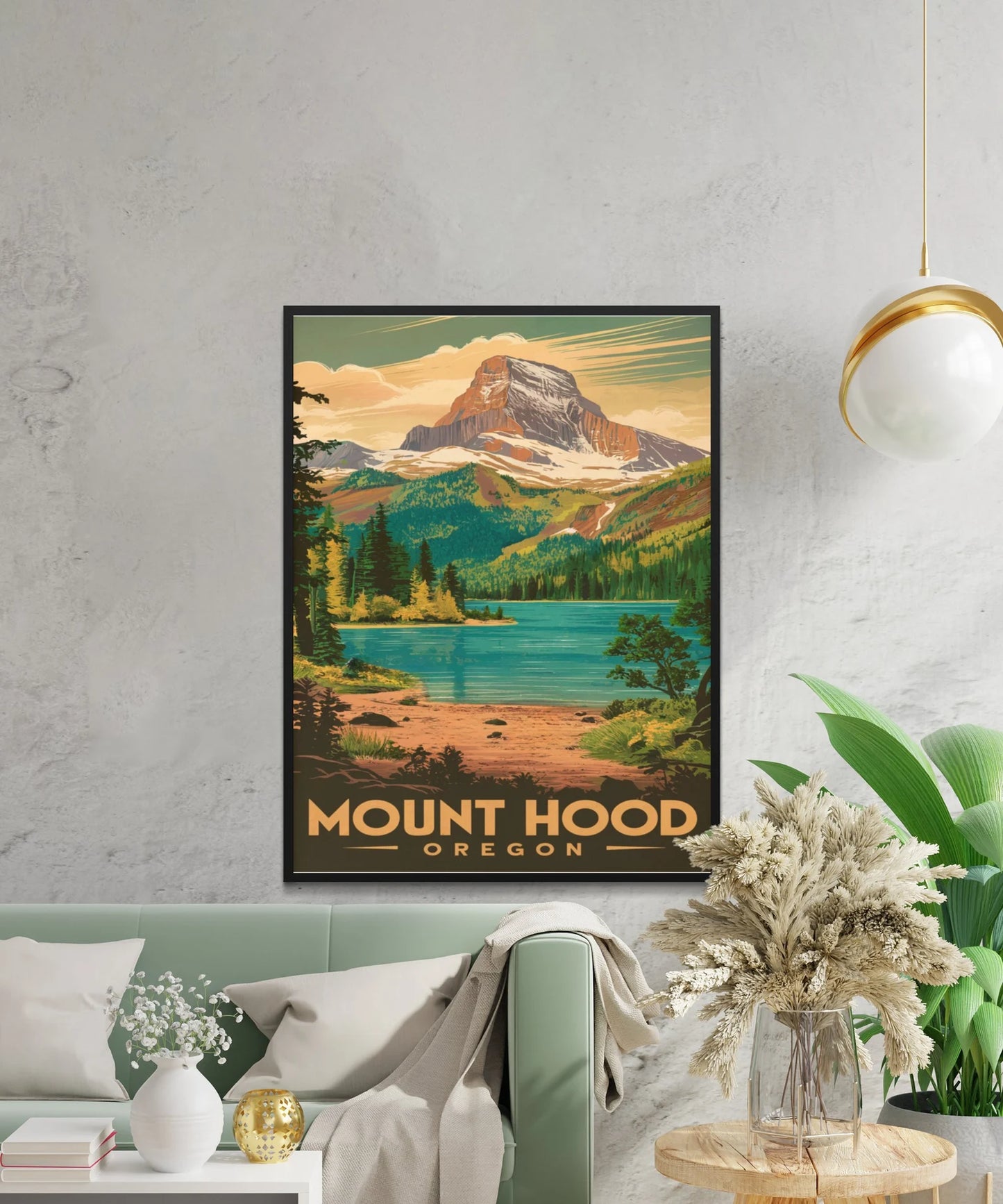 Mount Hood Vintage Travel Poster - Timeless Alpine Beauty