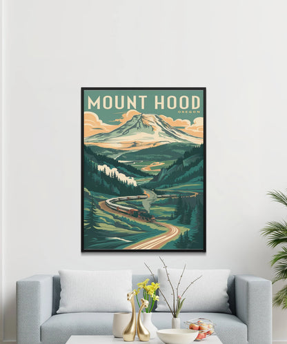 Mount Hood Vintage Travel Poster - Nostalgic Peaks