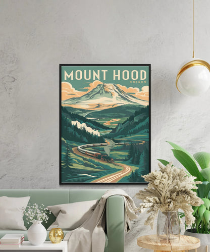 Mount Hood Vintage Travel Poster - Nostalgic Peaks