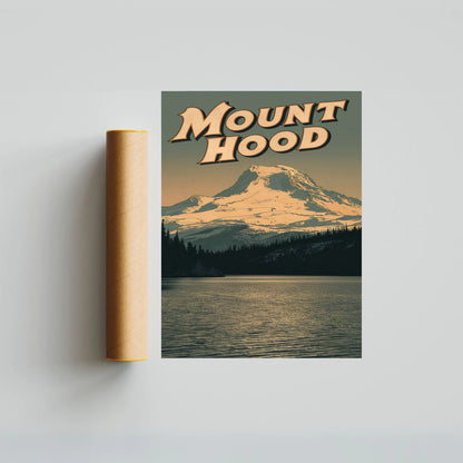 Mount Hood Vintage Travel Poster - Retro Mount Hood