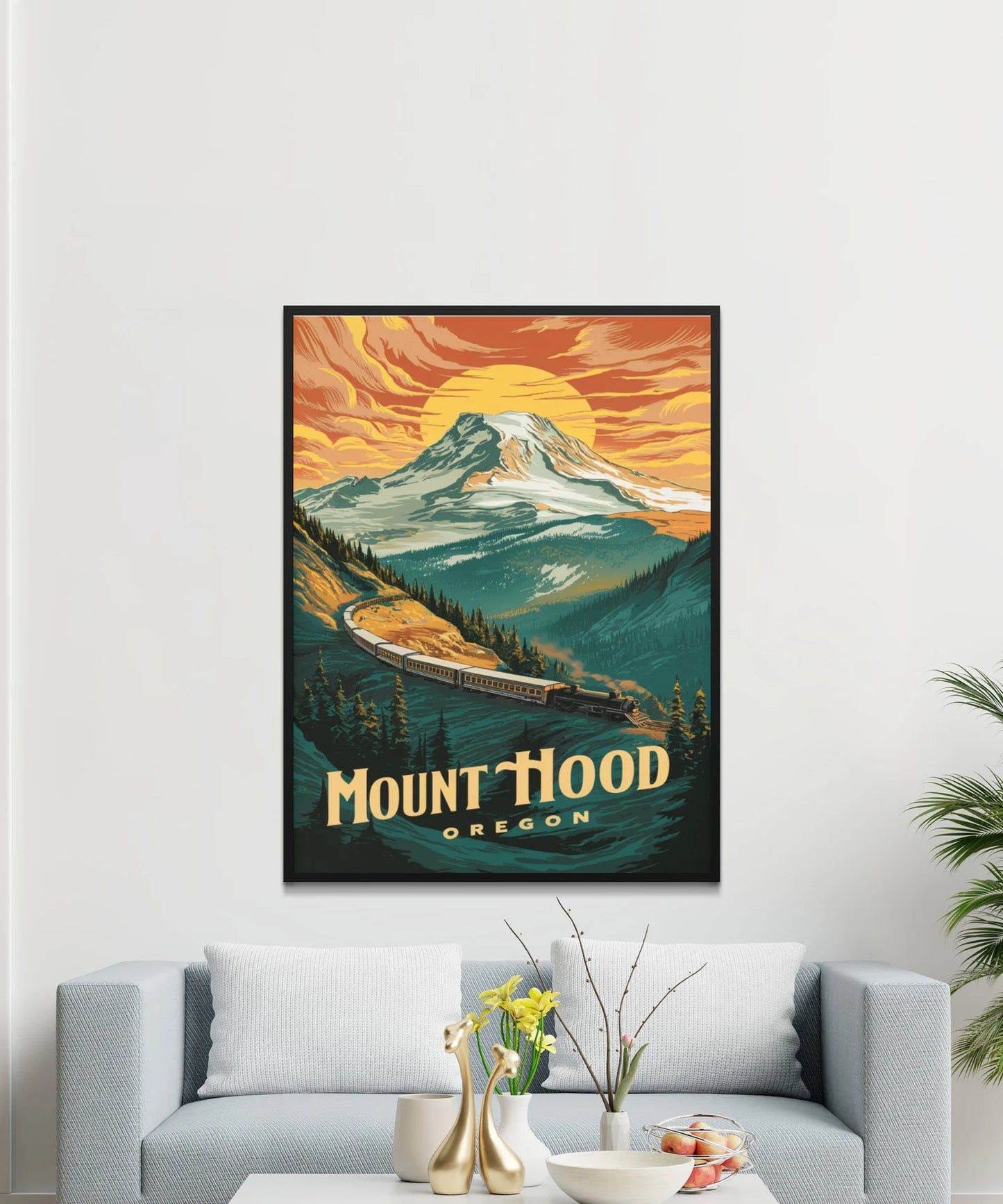 Mount Hood Vintage Travel Poster - Mountain Majesty