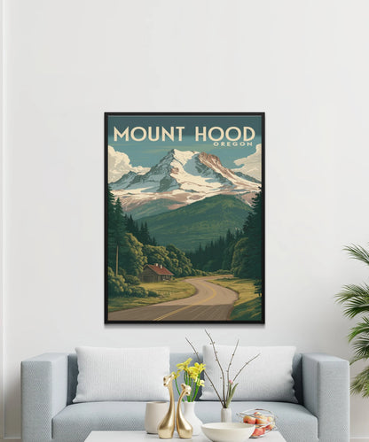 Mount Hood Vintage Travel Poster - Mount Hood Adventure