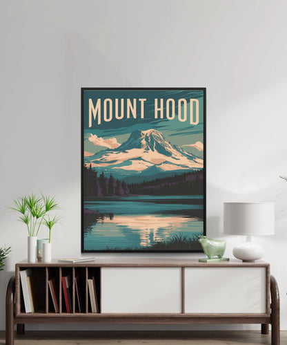 Mount Hood Vintage Travel Poster - Retro Mountain Views