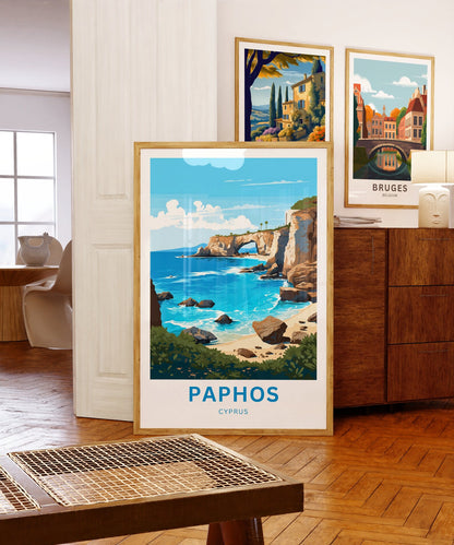 Paphos Travel Poster