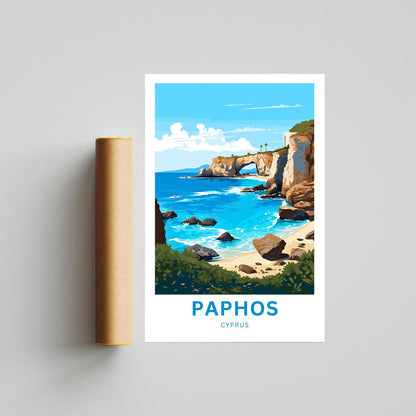 Paphos Travel Poster