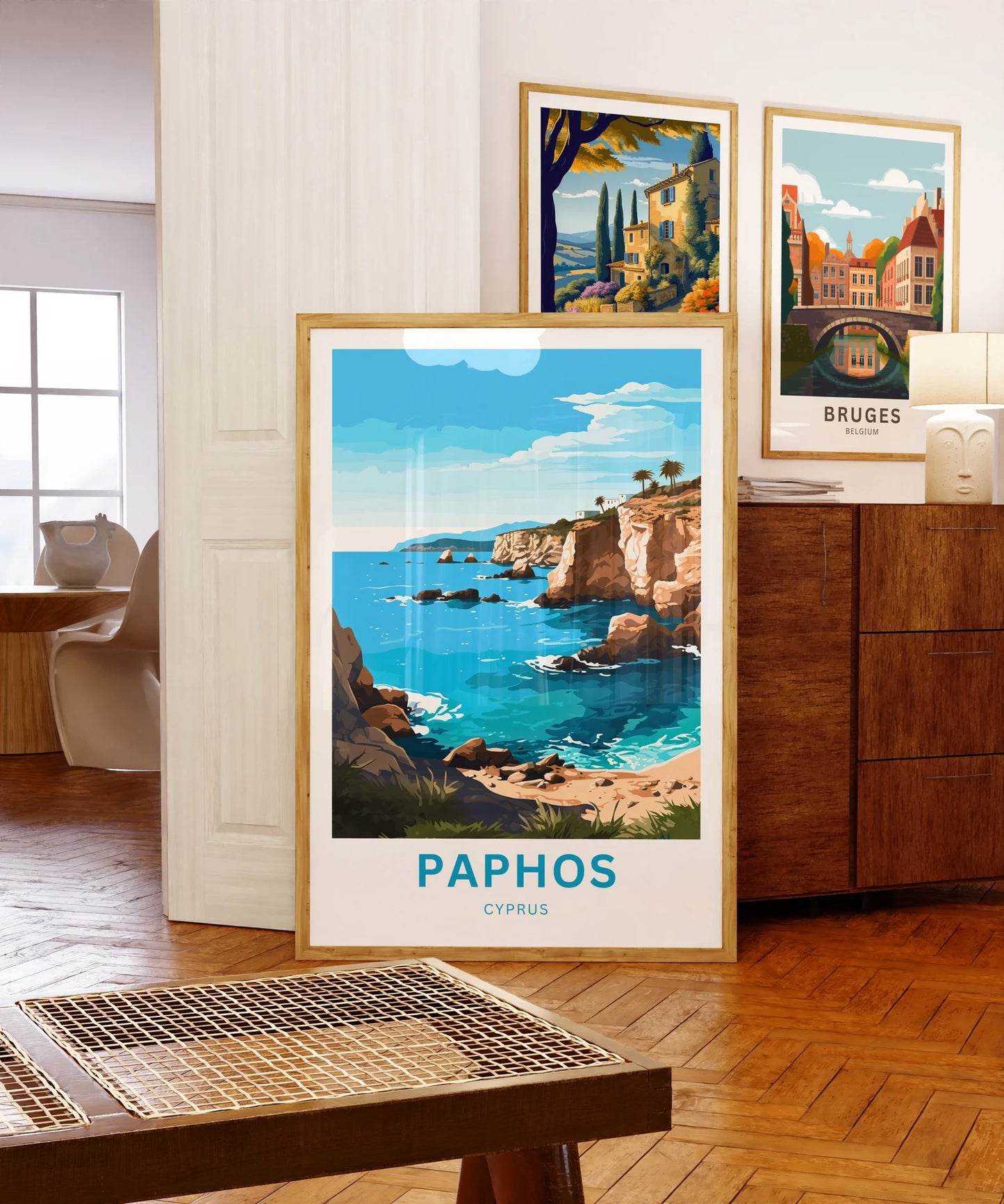 Paphos Travel Poster - Relaxing Coastal Water