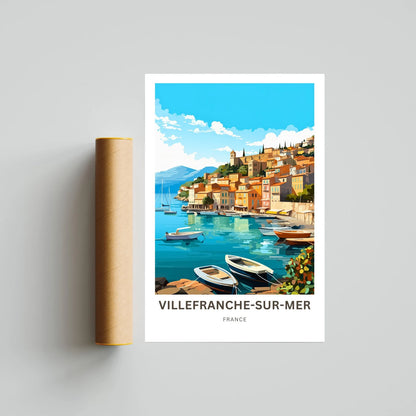 Villefranche-sur-Mer Travel Poster -  Southeastern France