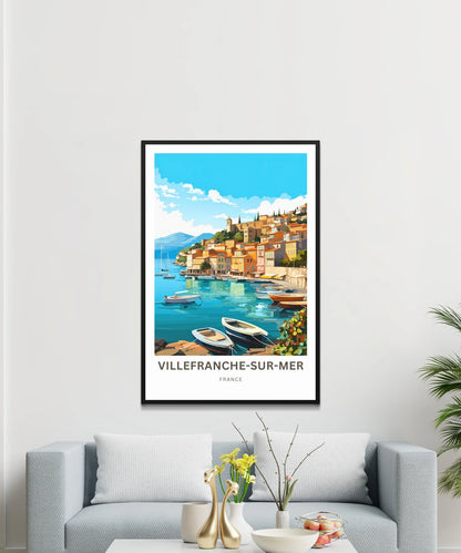 Villefranche-sur-Mer Travel Poster -  Southeastern France