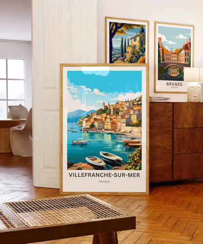 Villefranche-sur-Mer Travel Poster -  Southeastern France