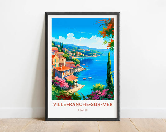 Villefranche-sur-Mer Travel Poster -  Serenity by the Sea