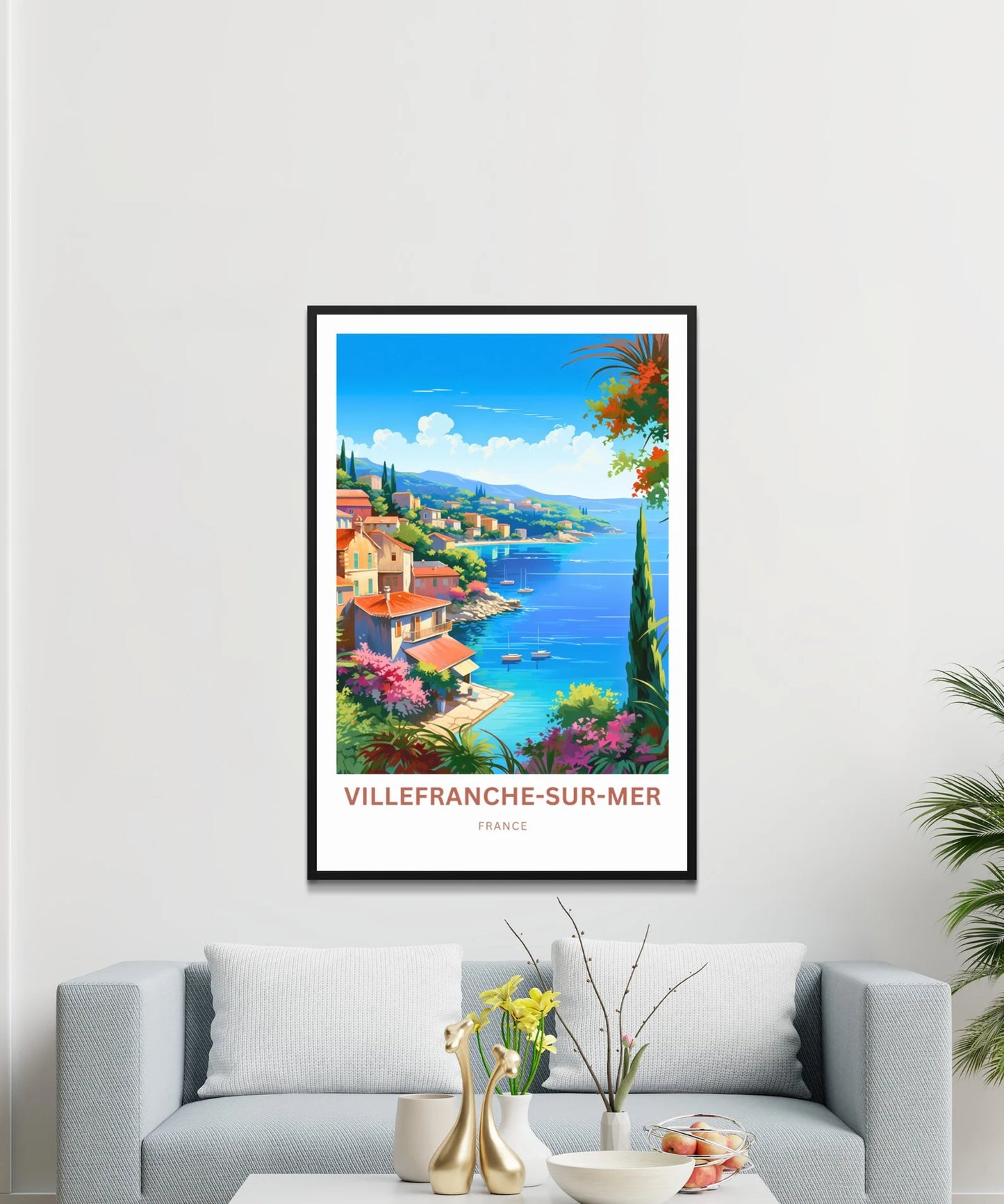 Villefranche-sur-Mer Travel Poster -  Serenity by the Sea