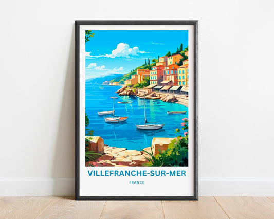 Villefranche-sur-Mer Travel Poster -  Colors of the Côte d’Azur