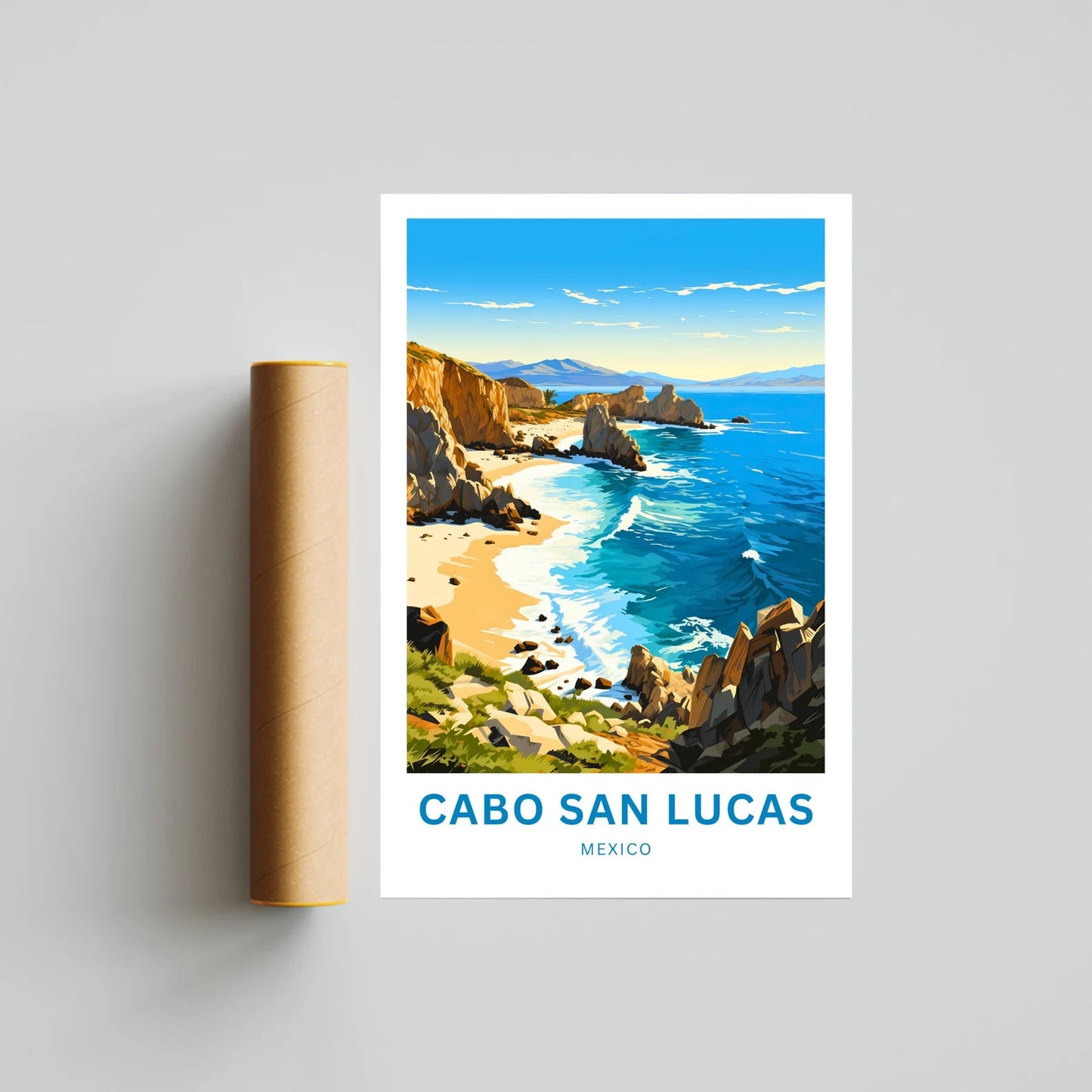 Cabo San Lucas Travel Poster- Breathtaking view of Mexico Coast