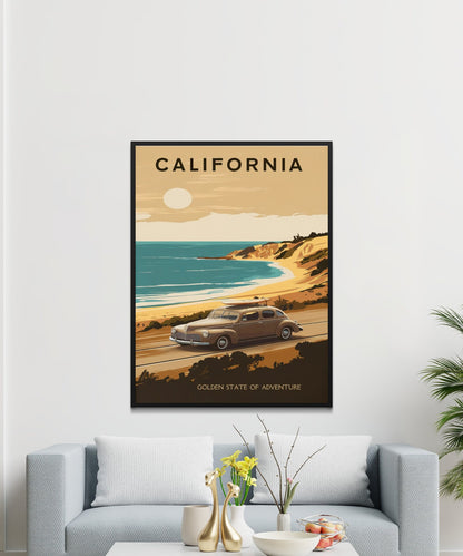 California Vintage Travel Poster - California Dreams